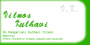 vilmos kulhavi business card